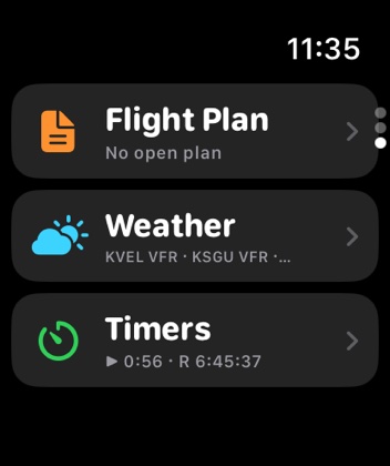 Apple Watch screen: Menu